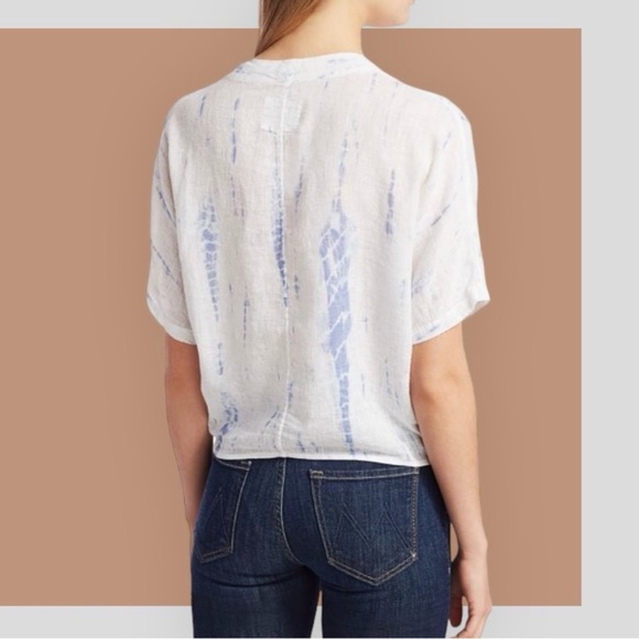 RAILS Thea Cloud Tie Dye Linen Blend Tie Waist Blouse—SZ. Small - Picture 3 of 17
